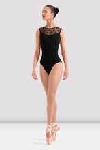 Bloch Ladies Amelia Floral High Neck Leotard - Black