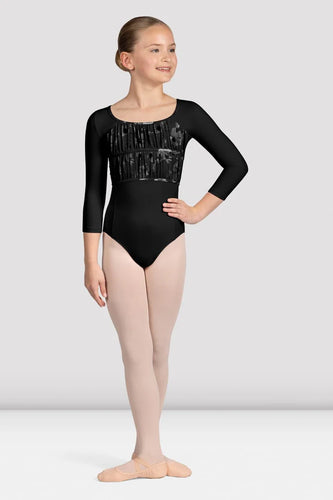 Bloch Girls Sophie Floral 3/4 Sleeve Leotard