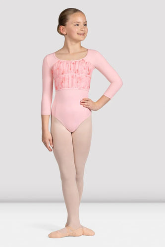 Bloch Girls Sophie Floral 3/4 Sleeve Leotard