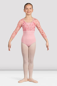 Bloch Girls Isobel Floral 3/4 Sleeve Top