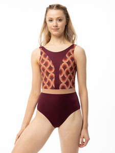 SUFFOLK WOMENS LOLA PRINTED TANK LEOTARD